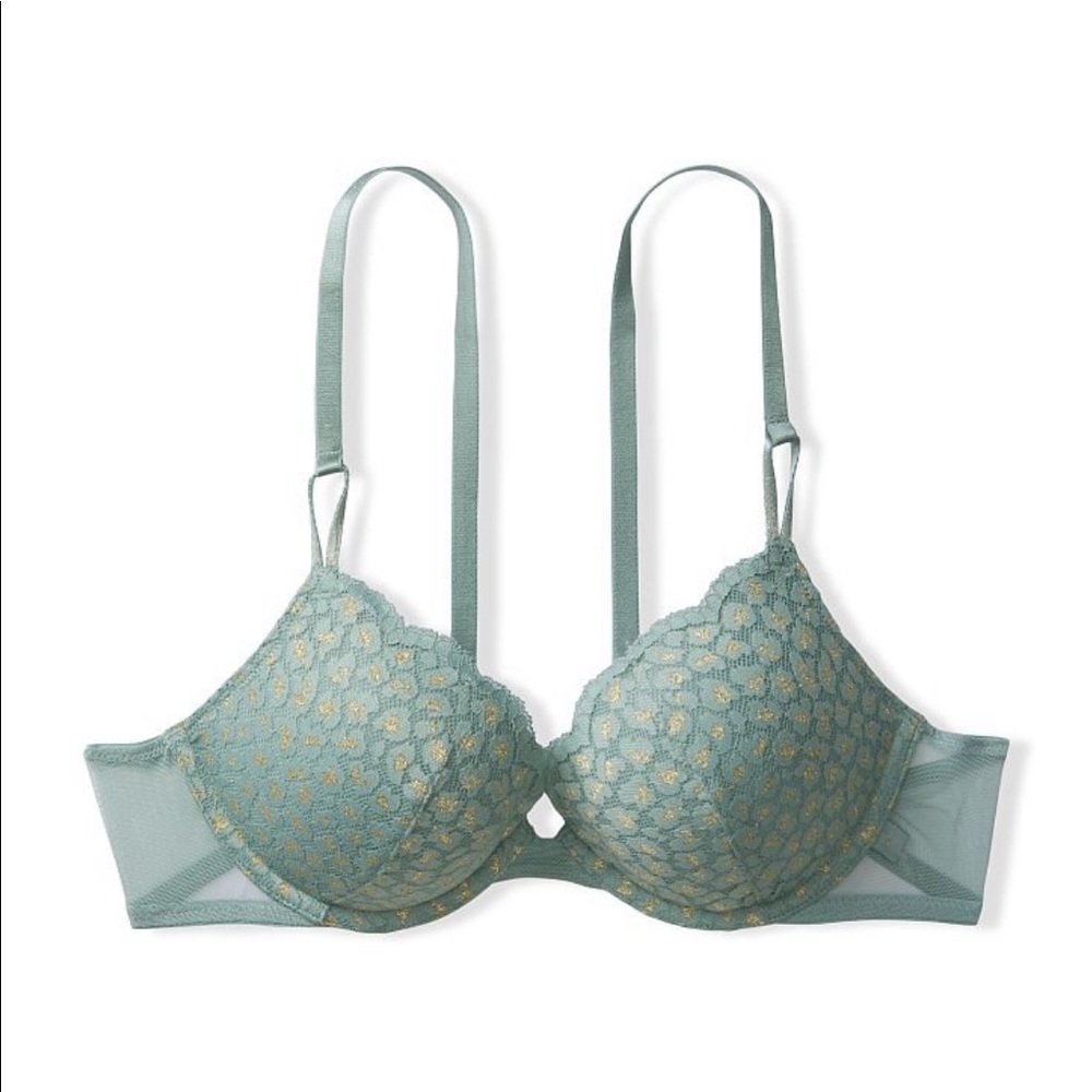 NWT $49 Victoria’s Secret Sexy tee lace push up Bra 32B